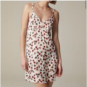 Jcrew Satin Mini Cherry Y2K Dress S NWT